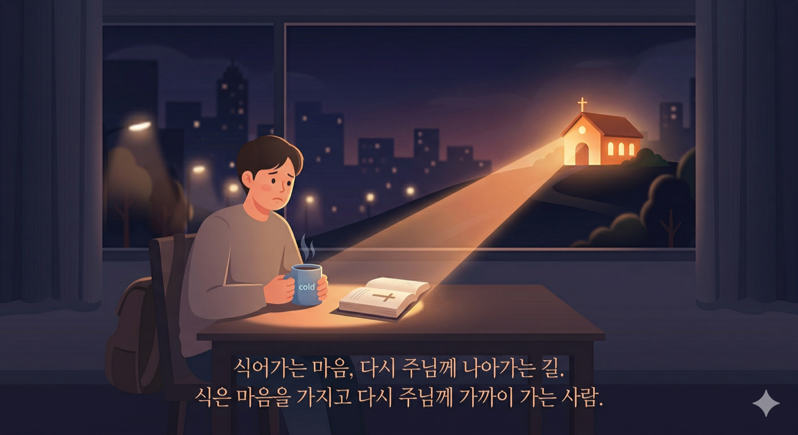 식은 커피 묵상 이미지
